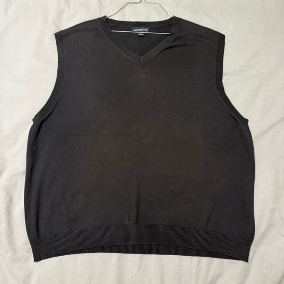Lands' End Charcoal V-Neck Sweater Vest - Picture 4 of 5